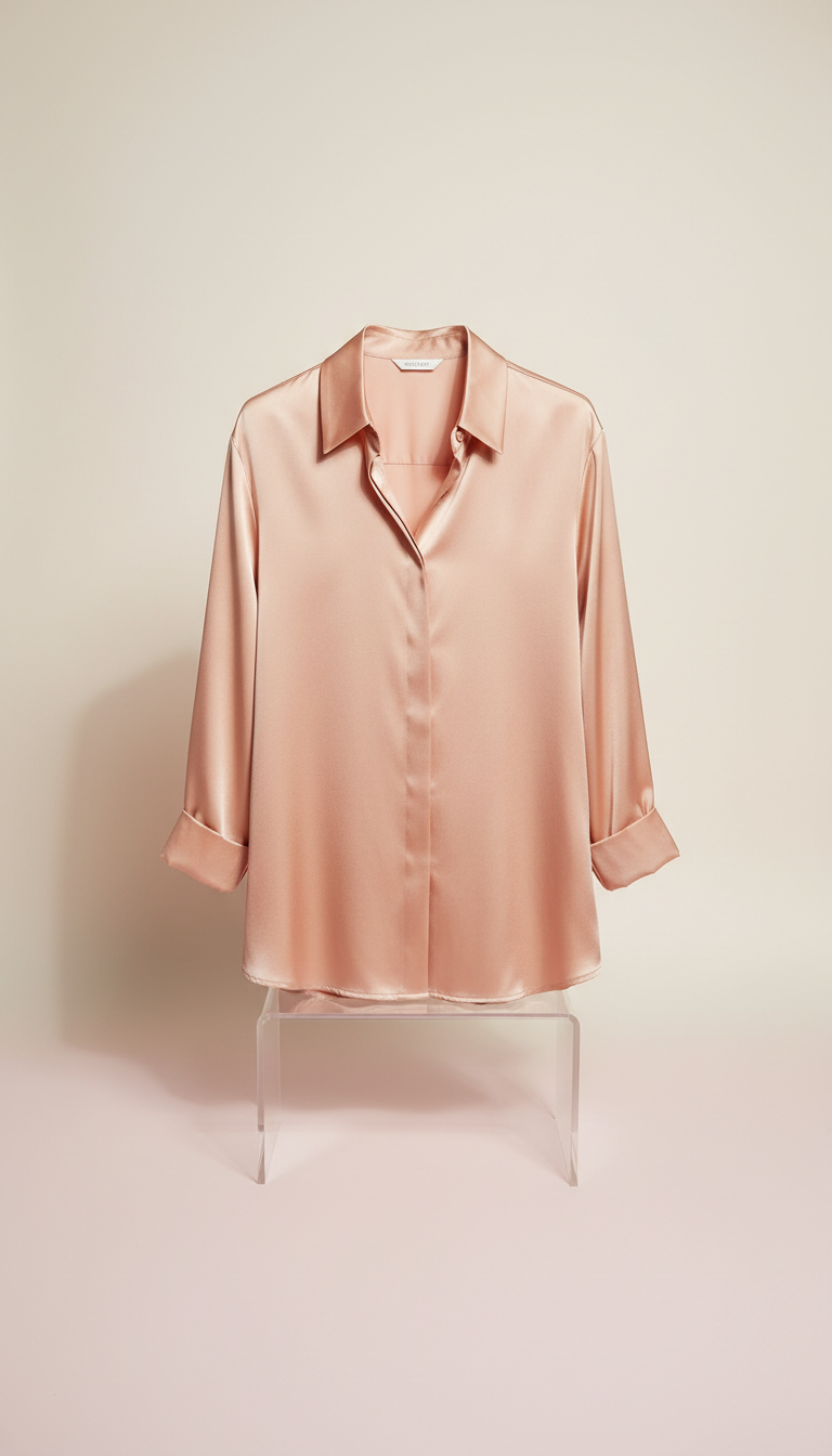 Peach Rose Satin Shirt