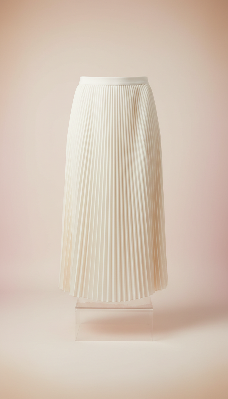 Cloud Cream Pleated Skirt